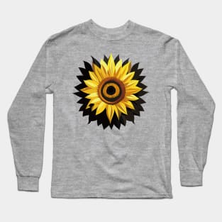 Blooming Sunflower: Floral Generative Art Long Sleeve T-Shirt